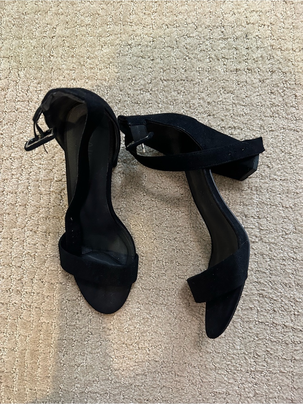 Amazon Black Open-Toe Ankle Strap Block Heel Sandals
